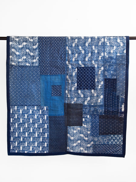 PFAU hand pieced quilt indigo kasuri Japanese textiles