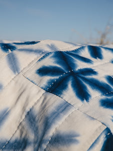 Japanese indigo shibori quilt